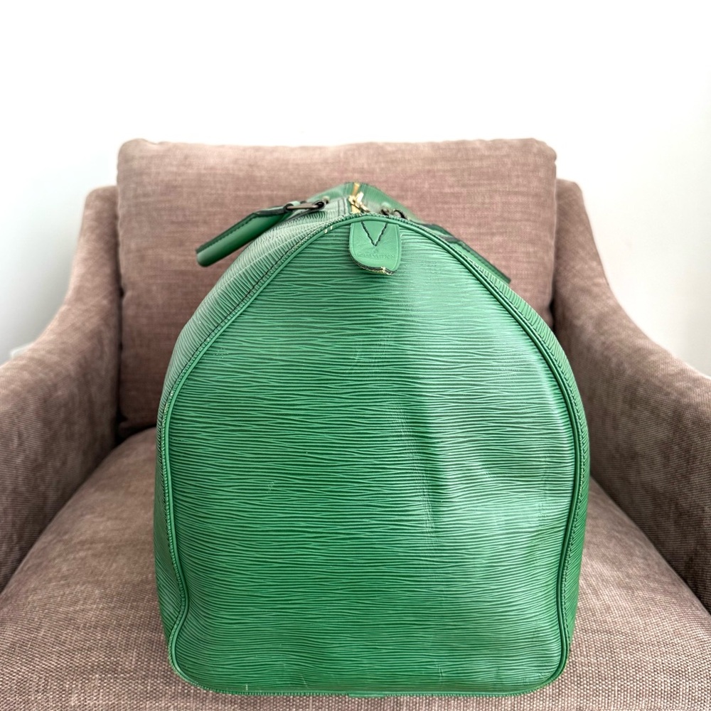 Authentic Louis Vuitton unisex Keepall 55 travel bag  green Epi leather large - Picture 3 of 16
